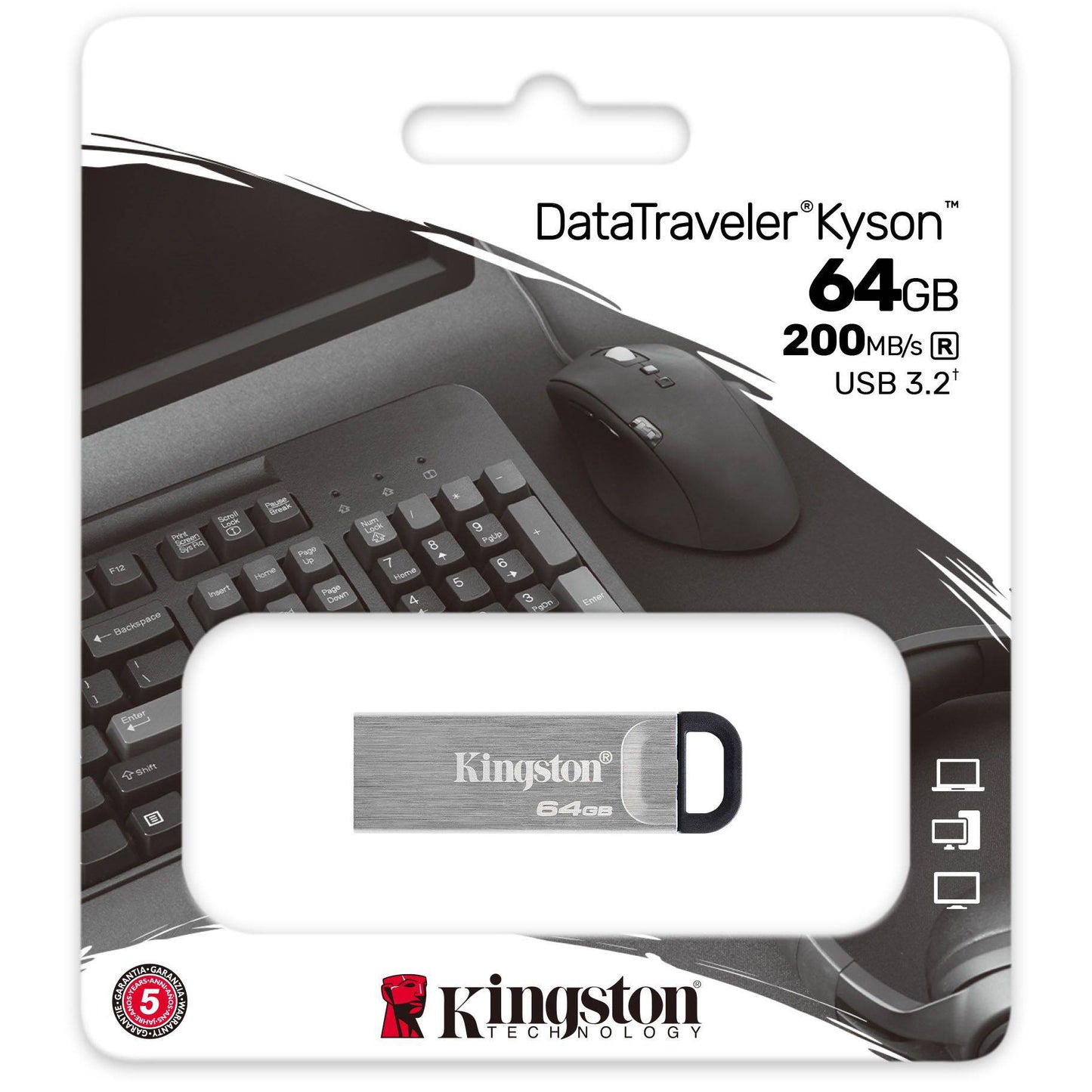Εξωτερική Μνήμη USB-A 3.2 Kingston DT Kyson, 64Gb DTKN/64GB