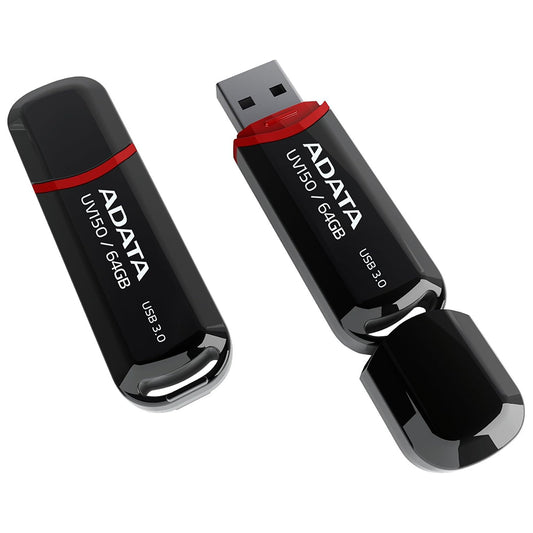 Adata UV150 USB-A 3.2 External Memory, 64GB AUV150-64G-RBK