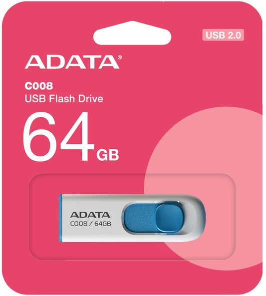 Εξωτερική Μνήμη USB-A Adata C008, 64Gb AC008-64G-RWE