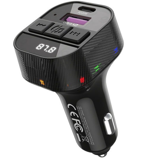 Διαμορφωτής Bluetooth FM XO Design BCC17-2, 1 x USB-A - 1 x USB-C