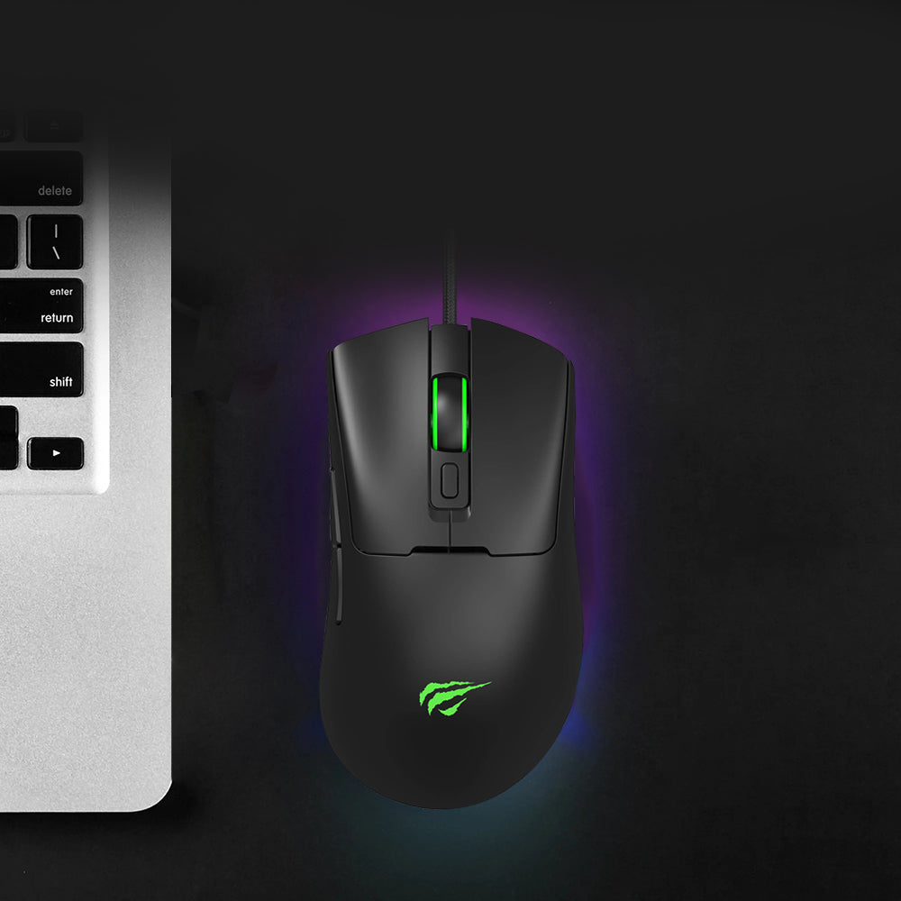 Mouse Gaming Wired USB HAVIT MS966, RGB, 800DPI - 12000DPI, 1.6m, Μαύρο