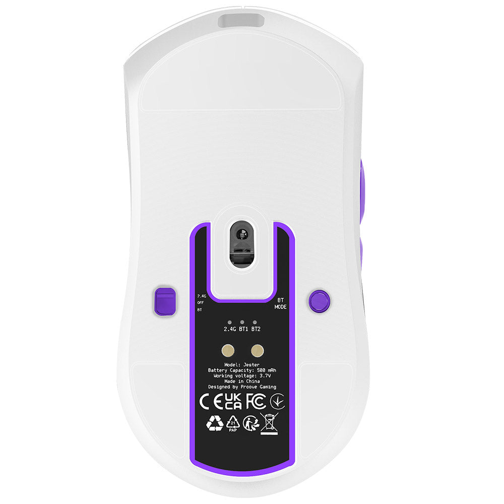 Mouse Gaming Wireless Proove Jester, 800DPI - 26000DPI, Οθόνη OLED, Λευκό WMJS00022002