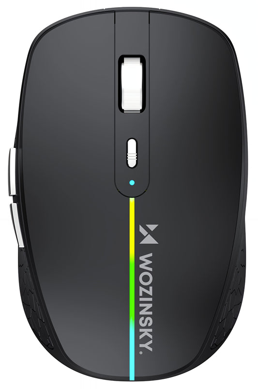 Wireless Gaming Mouse WZK WMGK-1132, 1600DPI, RGB, BT / Wi-Fi, Black