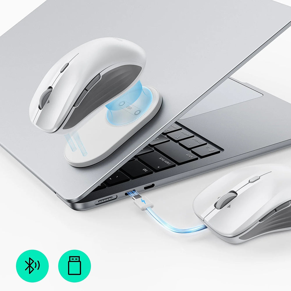 Ασύρματο Ποντίκι ESR MagMouse, 800DPI - 4800DPI, BT / Wi-Fi, Λευκό