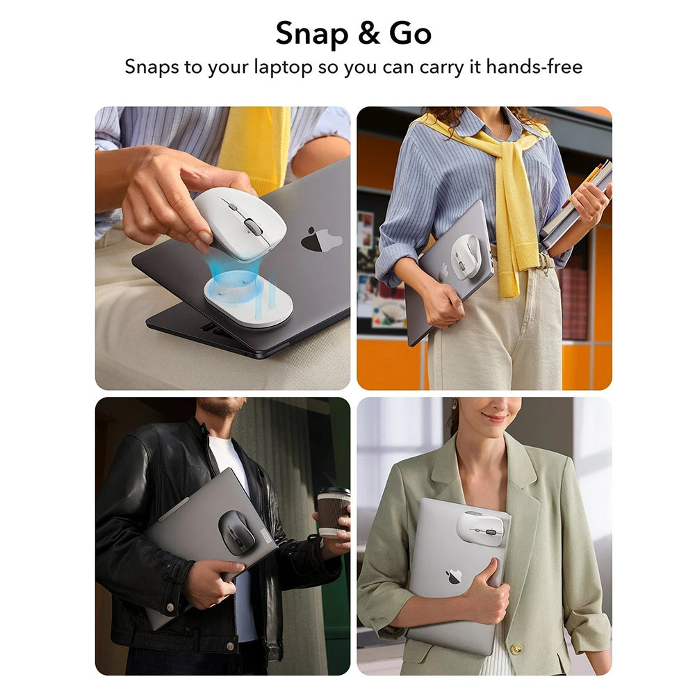 Ασύρματο Ποντίκι ESR MagMouse, 800DPI - 4800DPI, BT / Wi-Fi, Λευκό