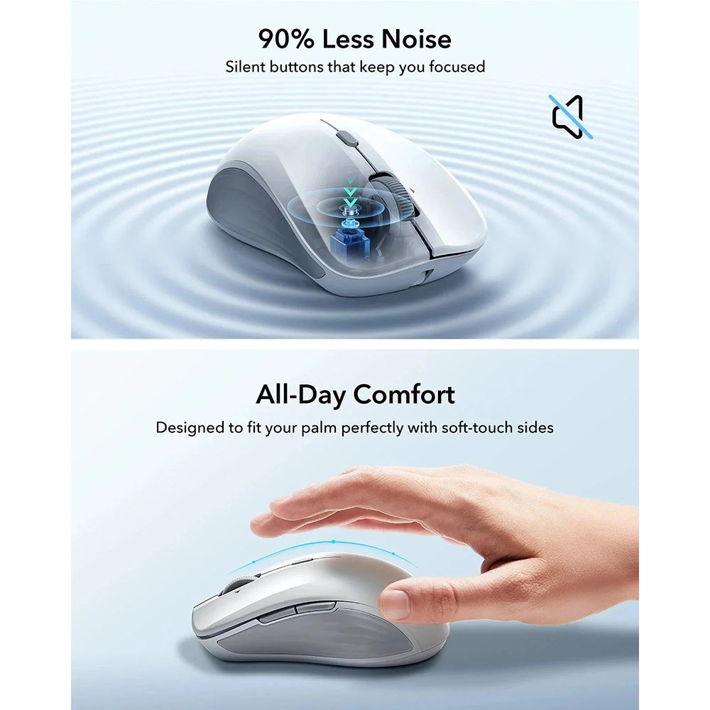 Ασύρματο Ποντίκι ESR MagMouse, 800DPI - 4800DPI, BT / Wi-Fi, Λευκό