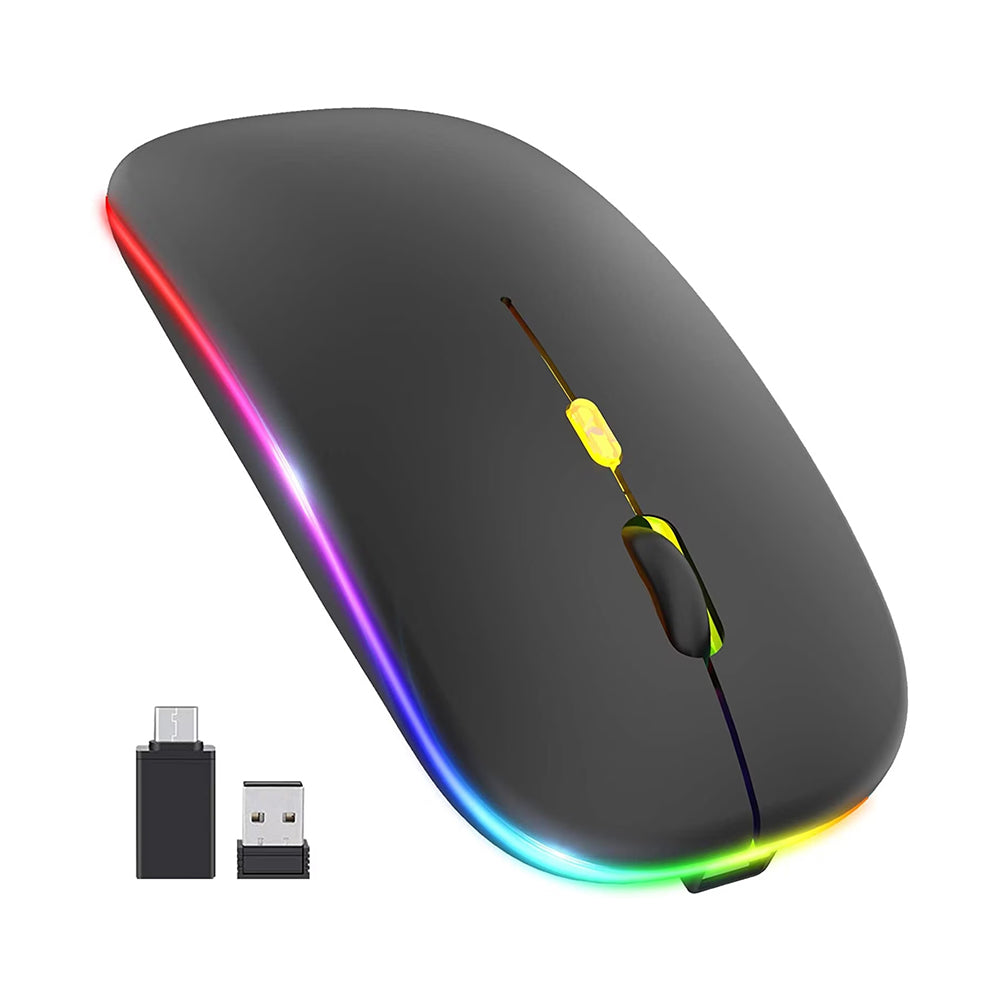 Mouse Wireless Techsuit M1, RGB, 1600DPI, BT / Wi-Fi, Μαύρο