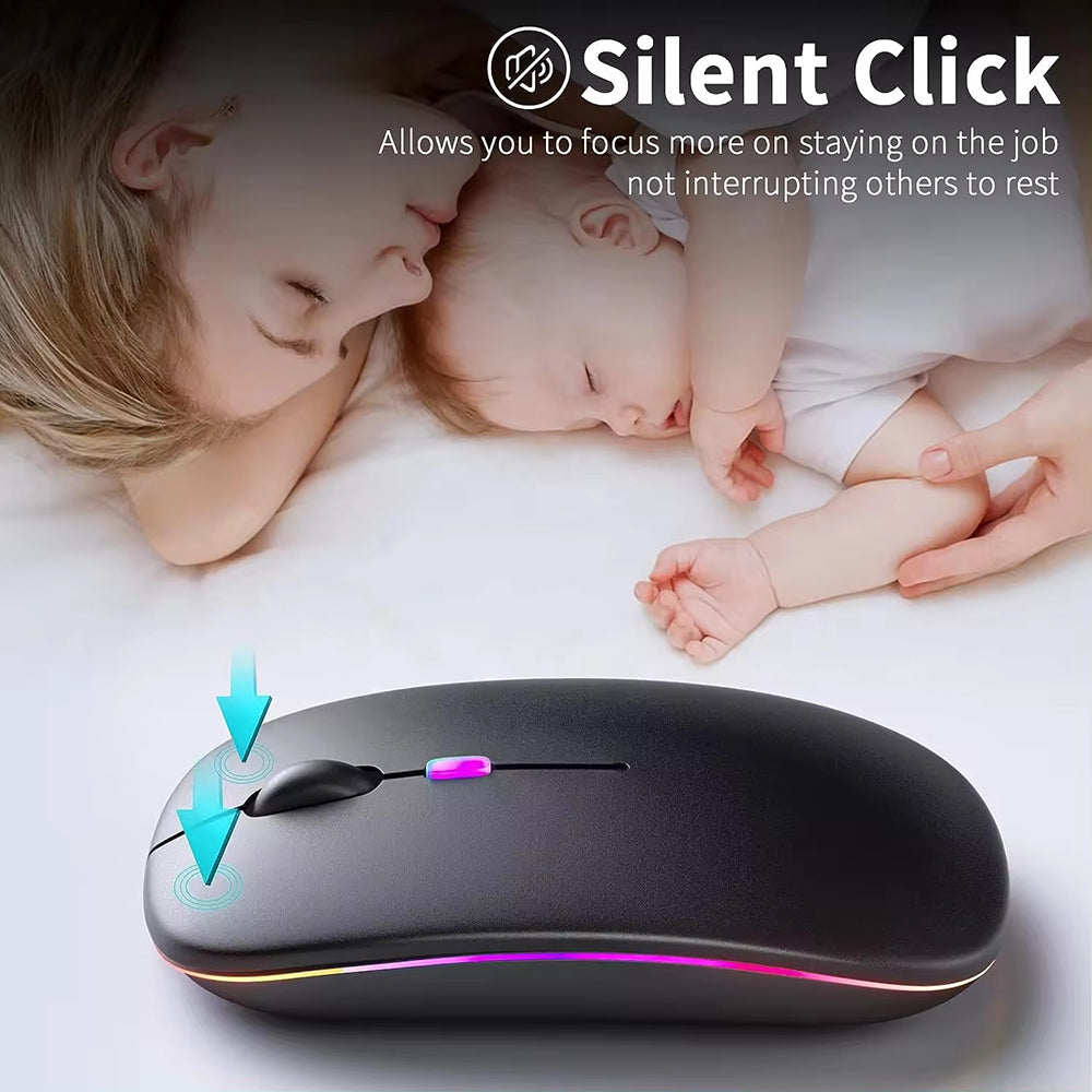 Mouse Wireless Techsuit M1, RGB, 1600DPI, BT / Wi-Fi, Μαύρο