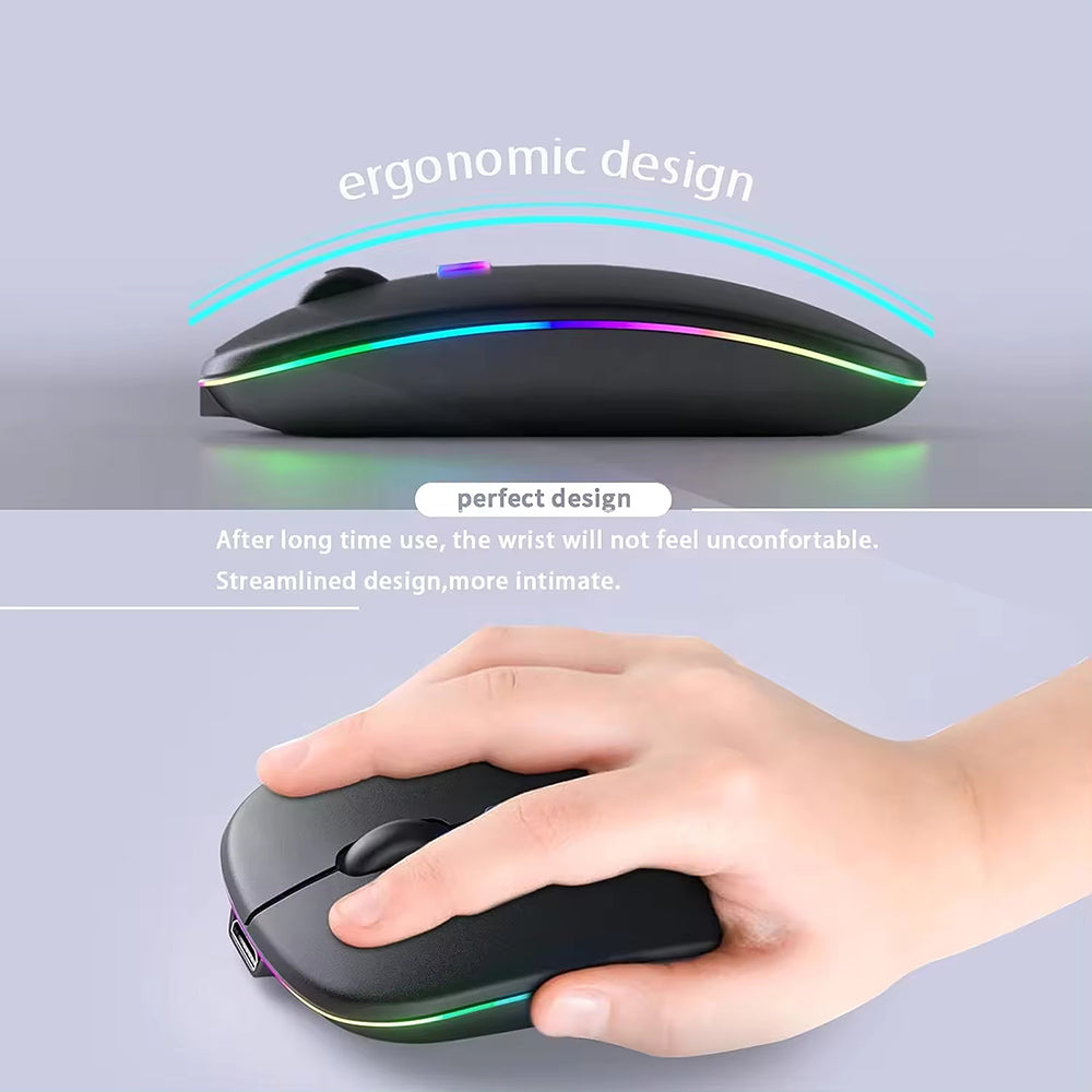Mouse Wireless Techsuit M1, RGB, 1600DPI, BT / Wi-Fi, Μαύρο