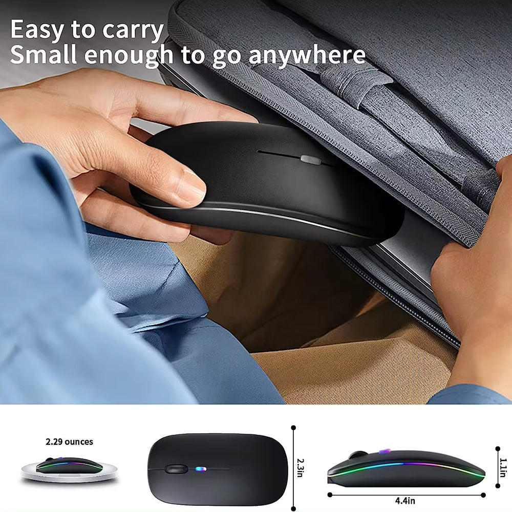 Mouse Wireless Techsuit M1, RGB, 1600DPI, BT / Wi-Fi, Μαύρο