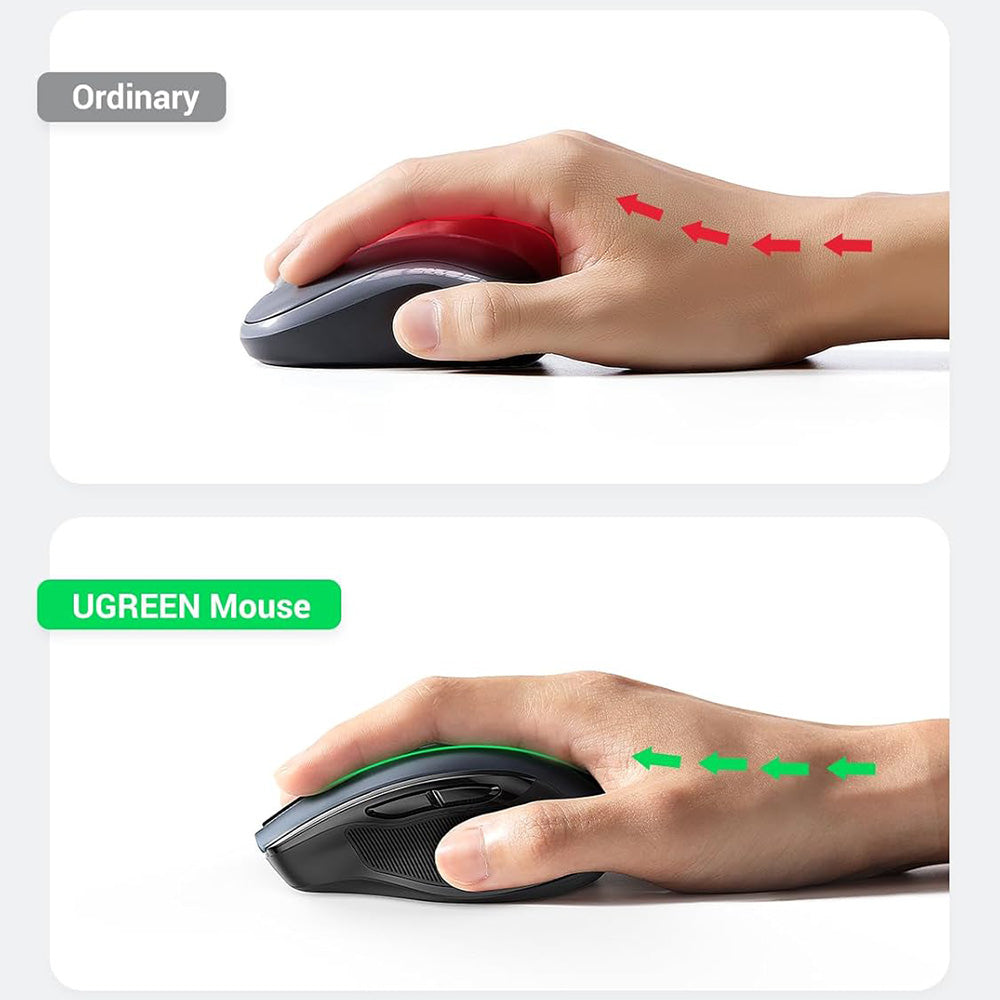 Mouse Wireless UGREEN MU006S (85082), 4000DPI, BT / Wi-Fi, Γκρι
