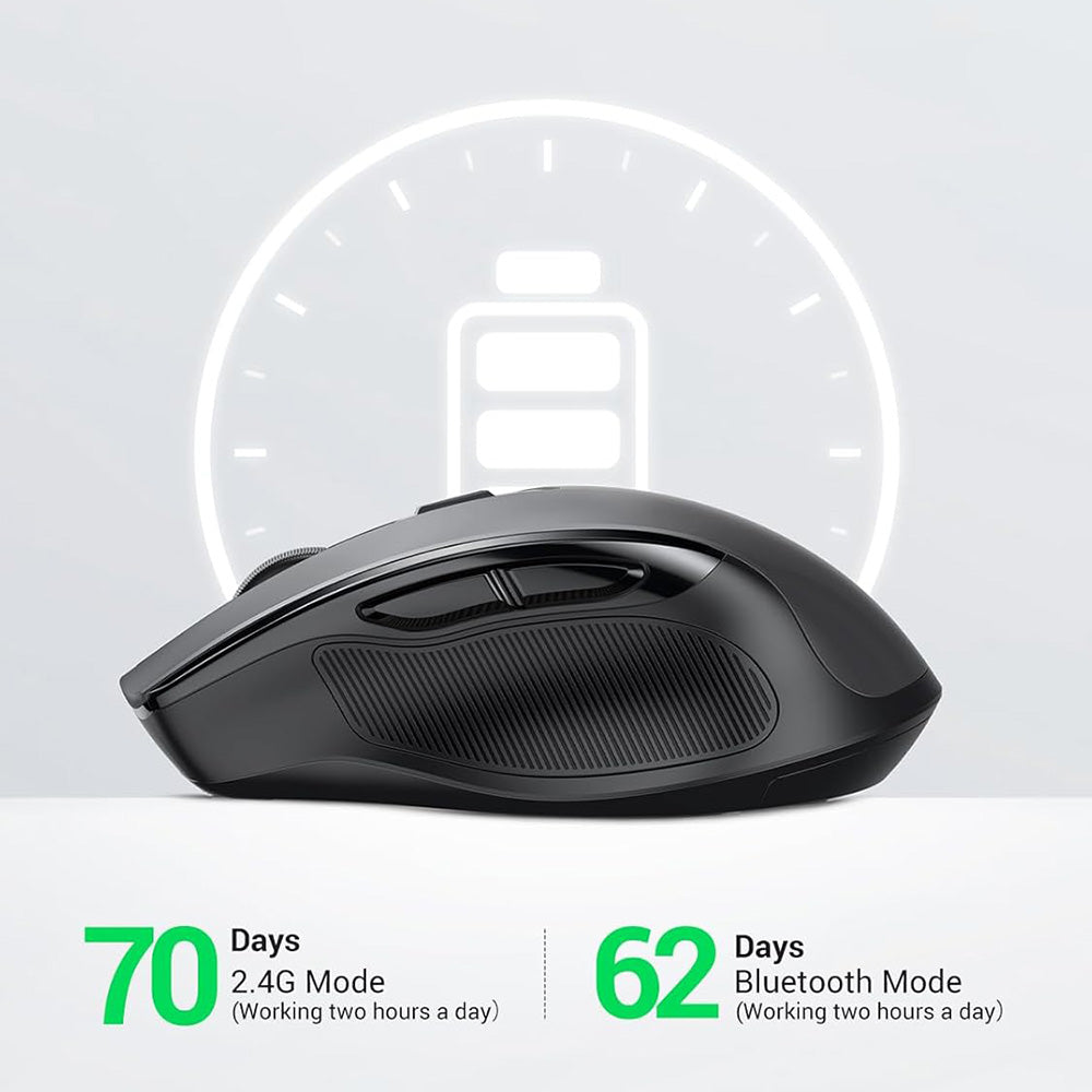 Mouse Wireless UGREEN MU006S (85082), 4000DPI, BT / Wi-Fi, Γκρι