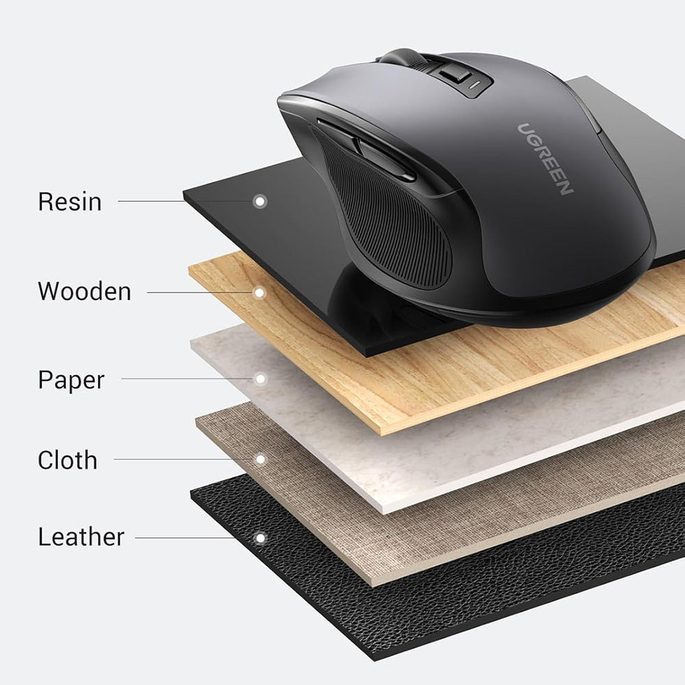 Mouse Wireless UGREEN MU006S (85082), 4000DPI, BT / Wi-Fi, Γκρι