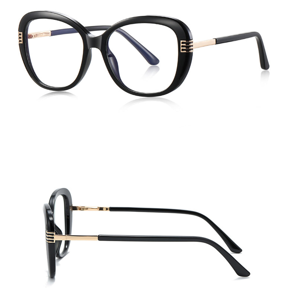 Techsuit 2265 Women's Computer Glasses, Anti-Blue Light, Black Gold