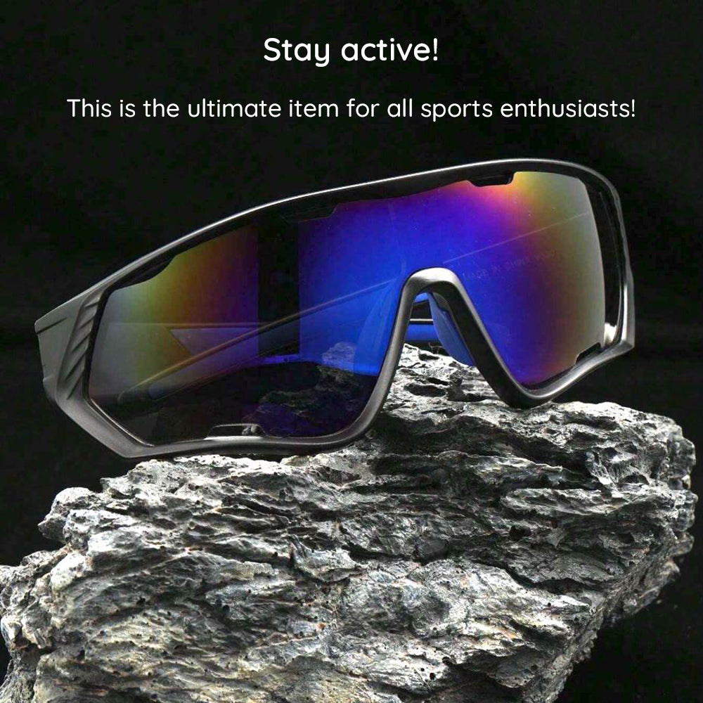 Γυαλιά Ποδηλασίας Unisex Techsuit 9330, Μαύρα Κόκκινα Πορτοκαλί