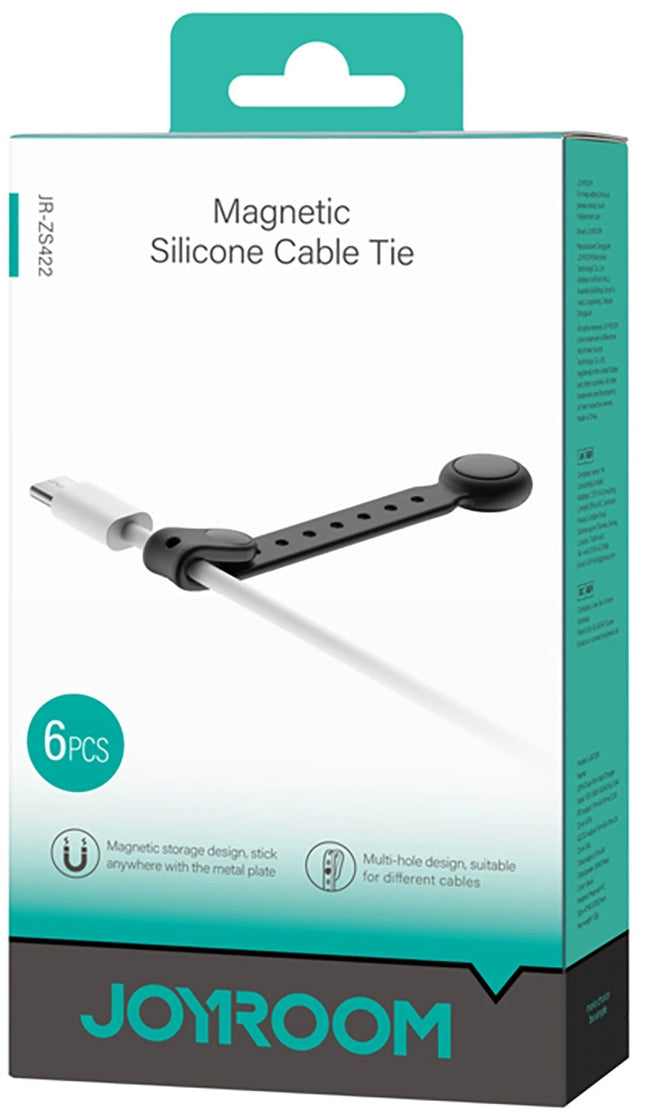 Οργανωτής Καλωδίων Joyroom JR-ZS422, Μαγνητικός, Σετ 6 Τεμαχίων, Μαύρο