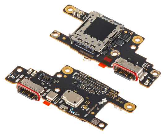 Πλακέτα με Συνδετήρα Φόρτισης - Μικρόφωνο - Μονάδα Ανάγνωσης SIM Xiaomi Poco F6, Service Pack 5600010N16T00