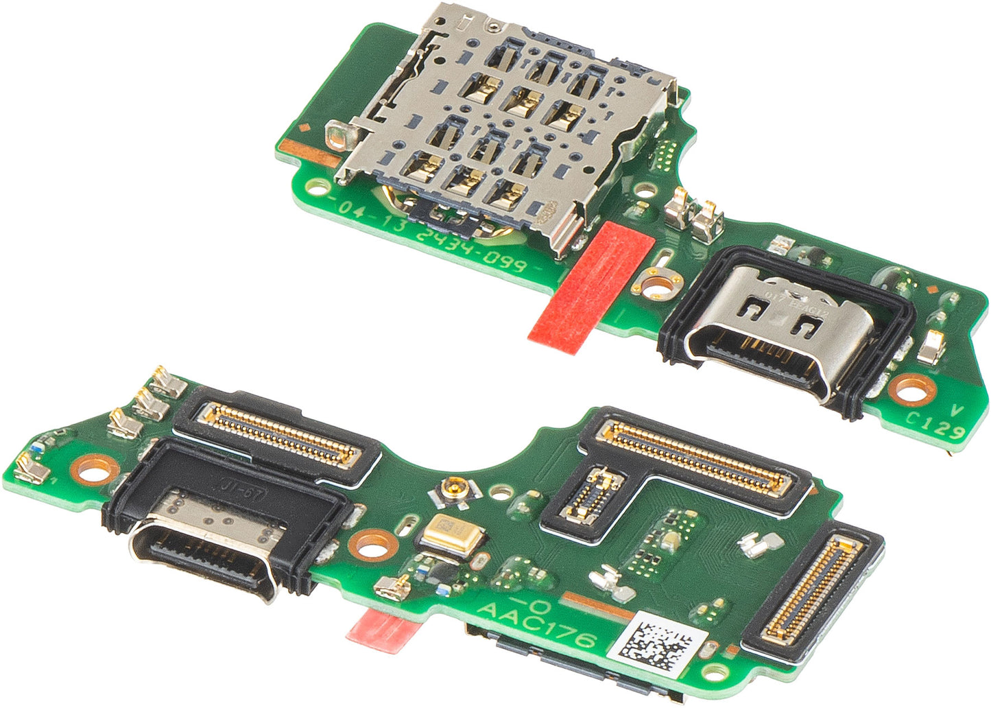 Board with Charging Connector - Microphone - SIM Reader Module Oppo Reno12 F, Service Pack 621024000105