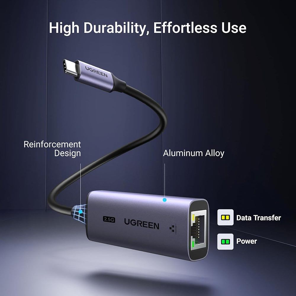 Κάρτα Δικτύου UGREEN CM648 (25052), RJ45, USB-C, Γκρι