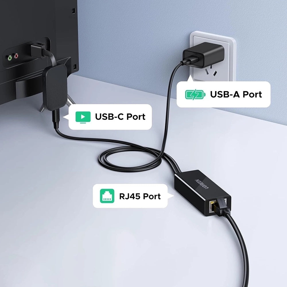 Κάρτα Δικτύου UGREEN CR110 (75535), RJ45, USB / USB-C, Μαύρο
