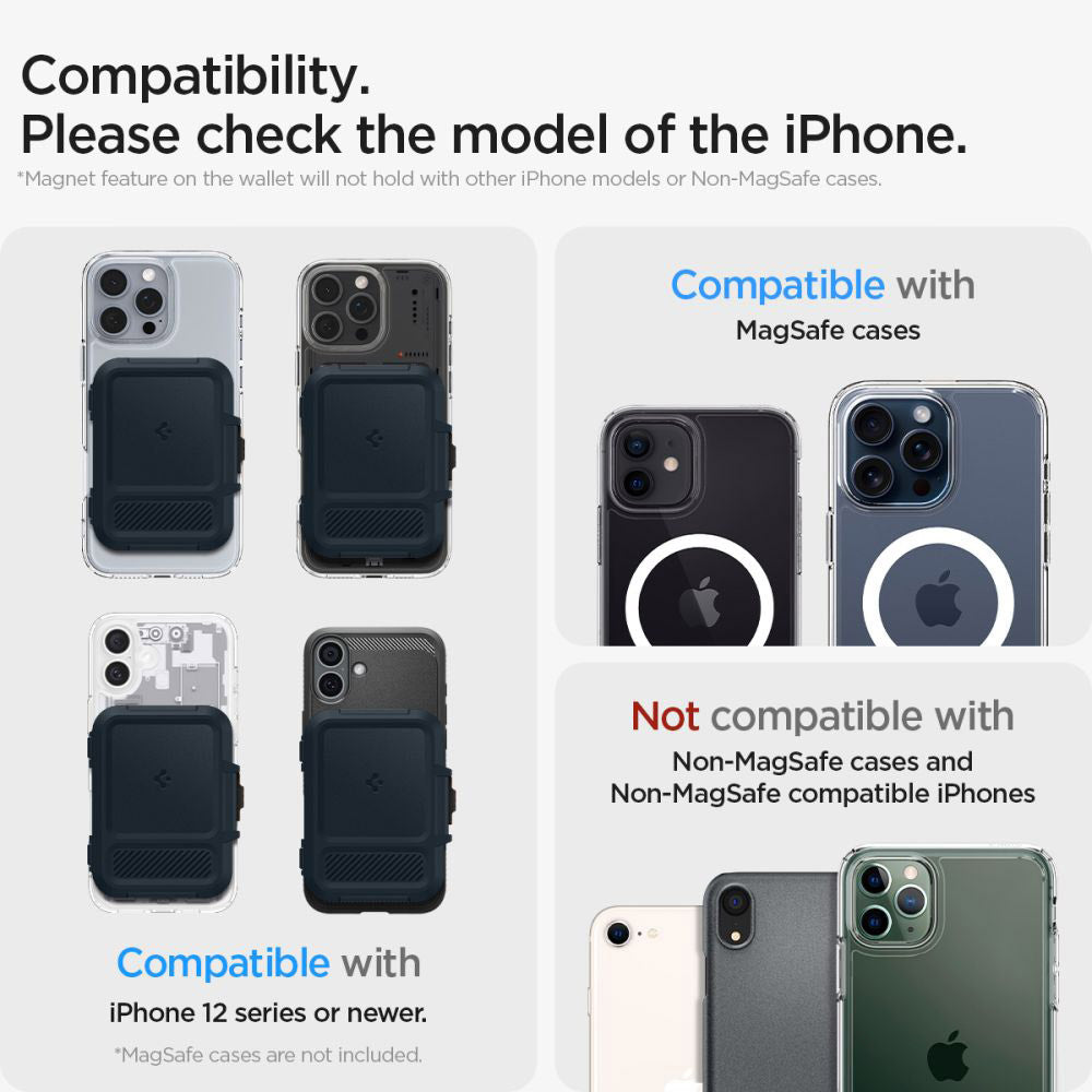 Πορτοφόλι Magsafe, Spigen, Lock Fit, Μαύρο