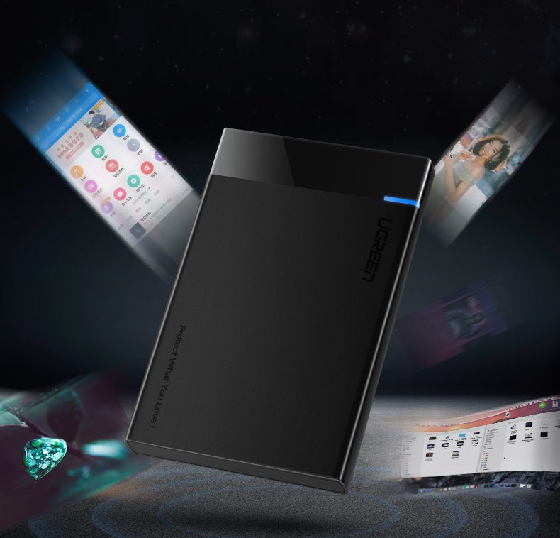 Rack UGREEN US221 για HDD / SSD SATA 2.5inch, USB 3.2, Μαύρο