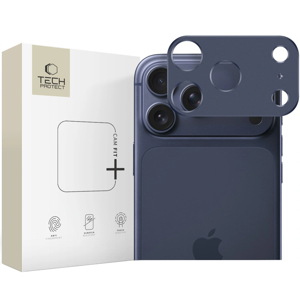 Πλαίσιο προστασίας Πίσω Κάμερας Tech-Protect Camalloy Fit+ για Apple iPhone 17 Pro Max, Αλουμίνιο, Μπλε Ναυτικό