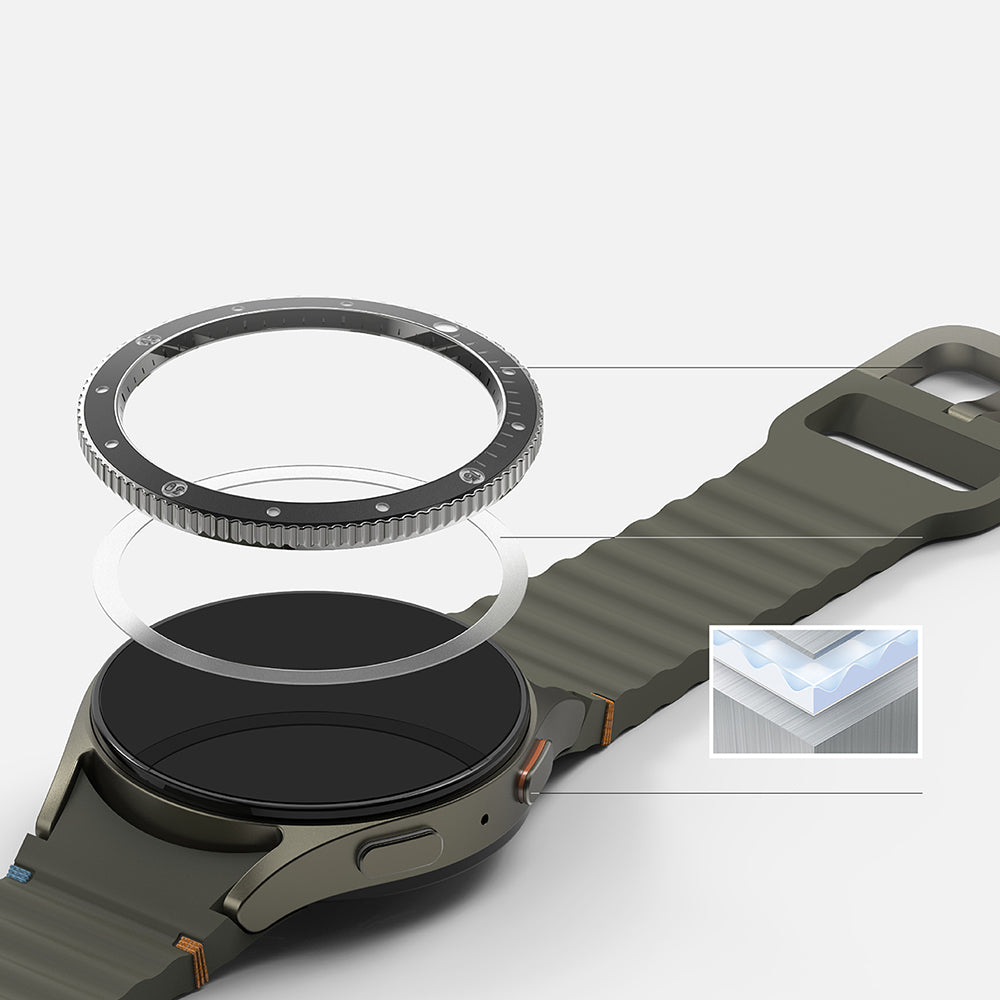 Πλαίσιο Προστασίας Ringke Premium Styling για Samsung Galaxy Watch7 44mm, Μοντέλο 2, Μαύρο