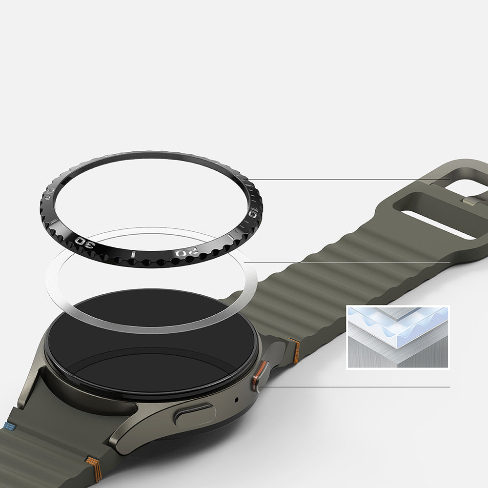 Πλαίσιο Προστασίας Ringke Styling για Samsung Galaxy Watch7 40mm, Μοντέλο 6, Μαύρο