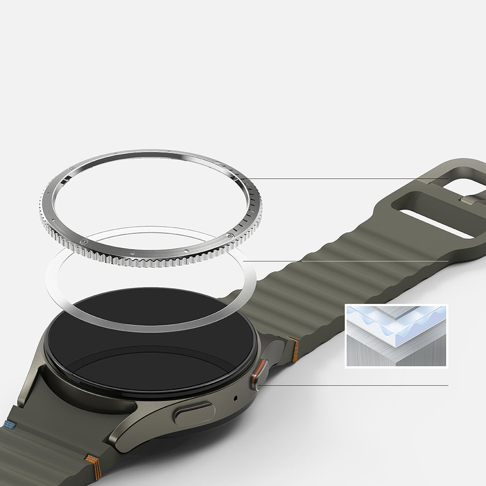 Πλαίσιο Προστασίας Ringke Styling για Samsung Galaxy Watch7 40mm, Μοντέλο 7, Ασημί
