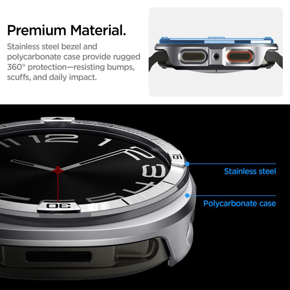 Προστατευτικό πλαίσιο Spigen Tune Pro Pilot για Samsung Galaxy Watch9 / Watch8 44mm, Ασημί ACS10011