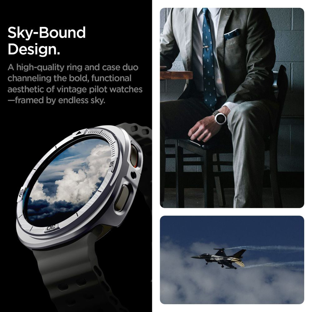 Προστατευτικό πλαίσιο Spigen Tune Pro Pilot για Samsung Galaxy Watch9 / Watch8 44mm, Ασημί ACS10011