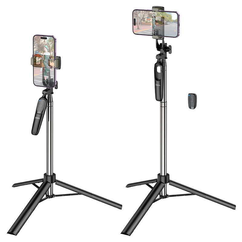 Selfie Stick Bluetooth HOCO K19 Soul Live Broadcast, Universal, Μαύρο