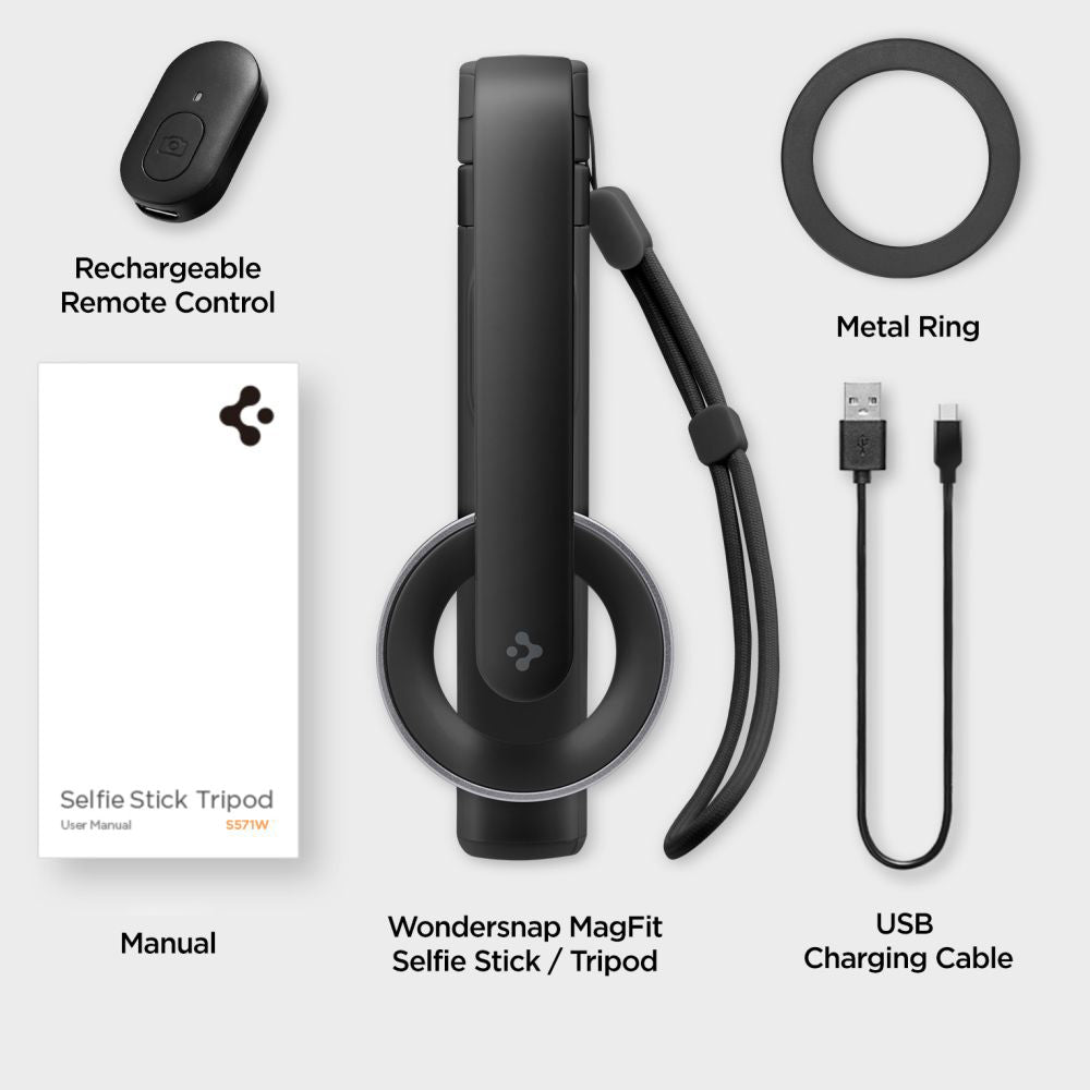 Selfie Stick Bluetooth Spigen S571W, Παγκόσμιος, Μαύρο