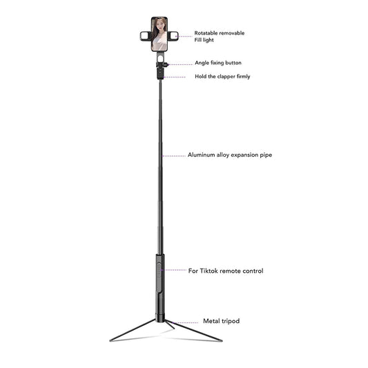 Selfie Stick Bluetooth Techsuit K30S, Παγκόσμιος, Μαύρο