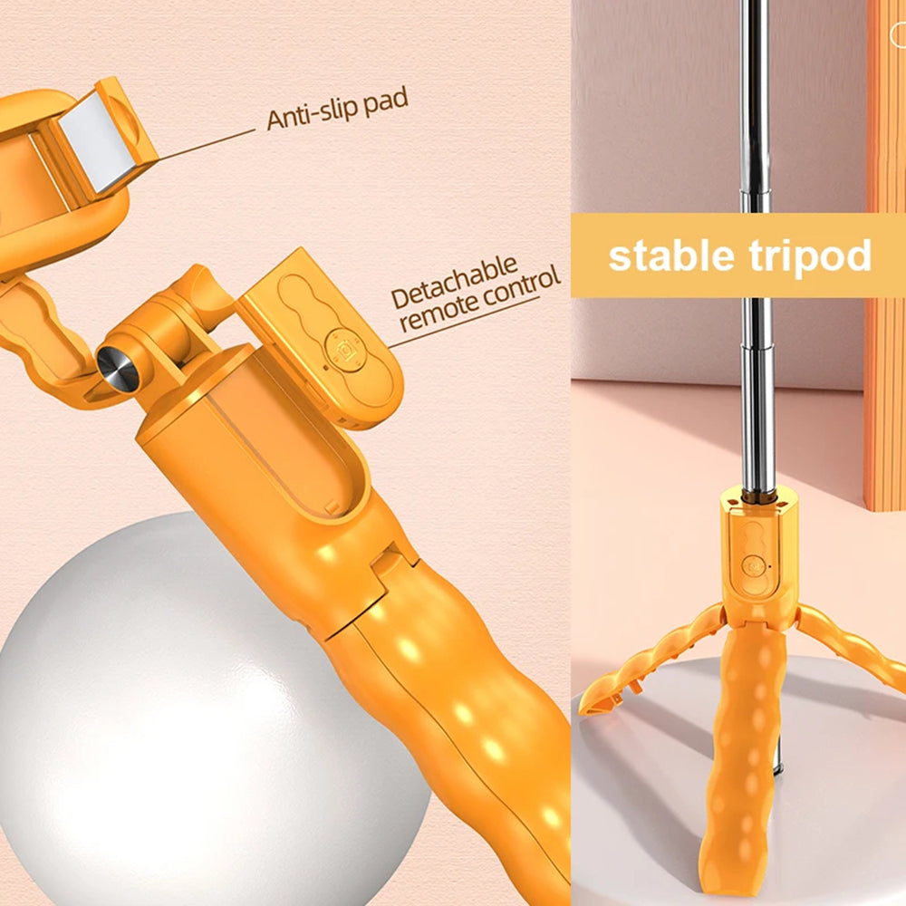 Selfie Stick Bluetooth Techsuit KT01, Universal, Πορτοκαλί