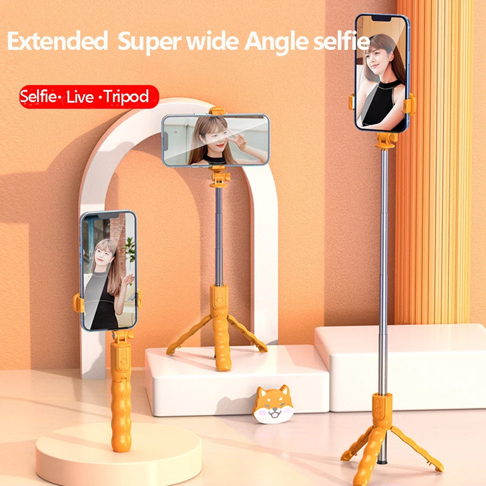Selfie Stick Bluetooth Techsuit KT01, Universal, Πορτοκαλί