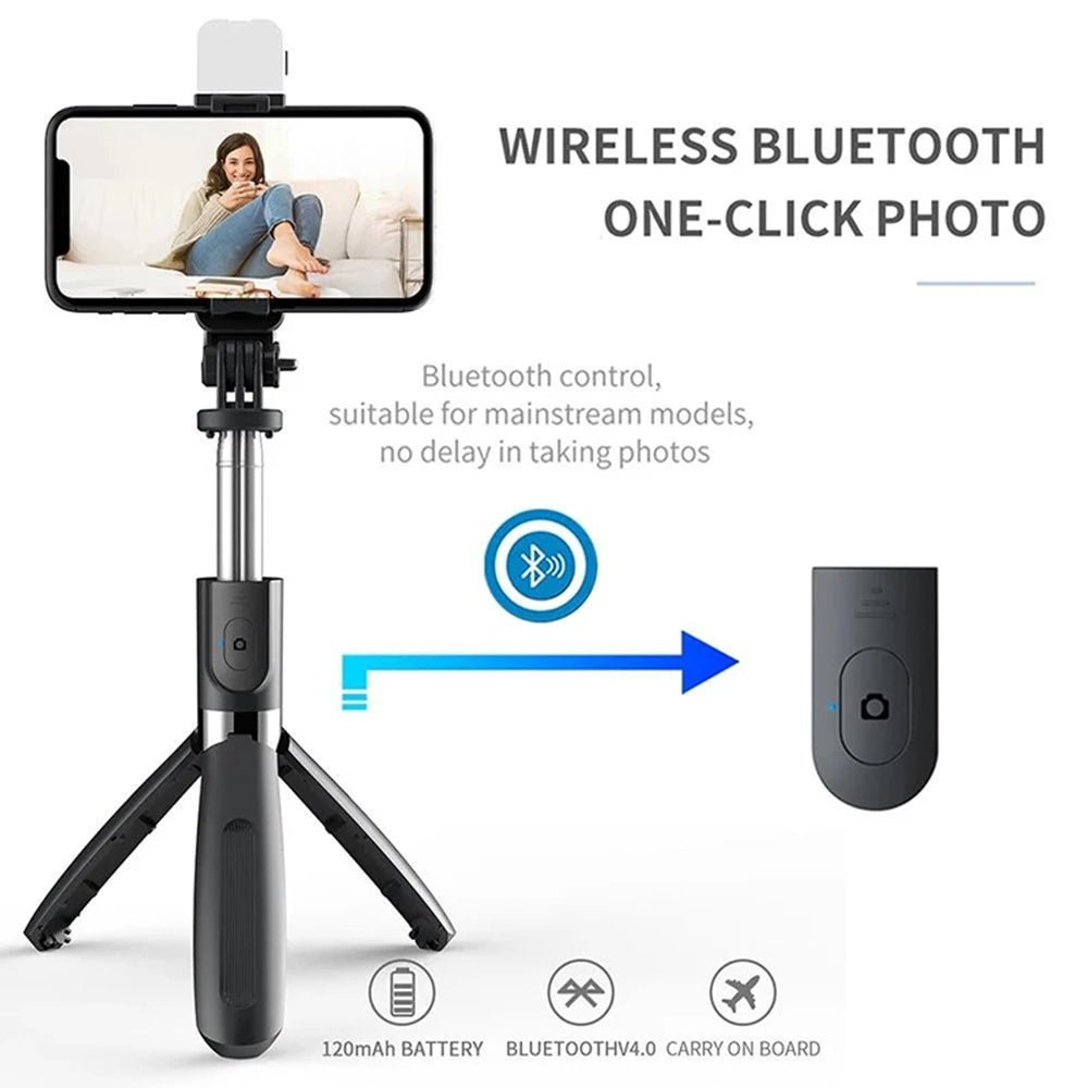 Selfie Stick Bluetooth Techsuit L02s, Universal, Μαύρο