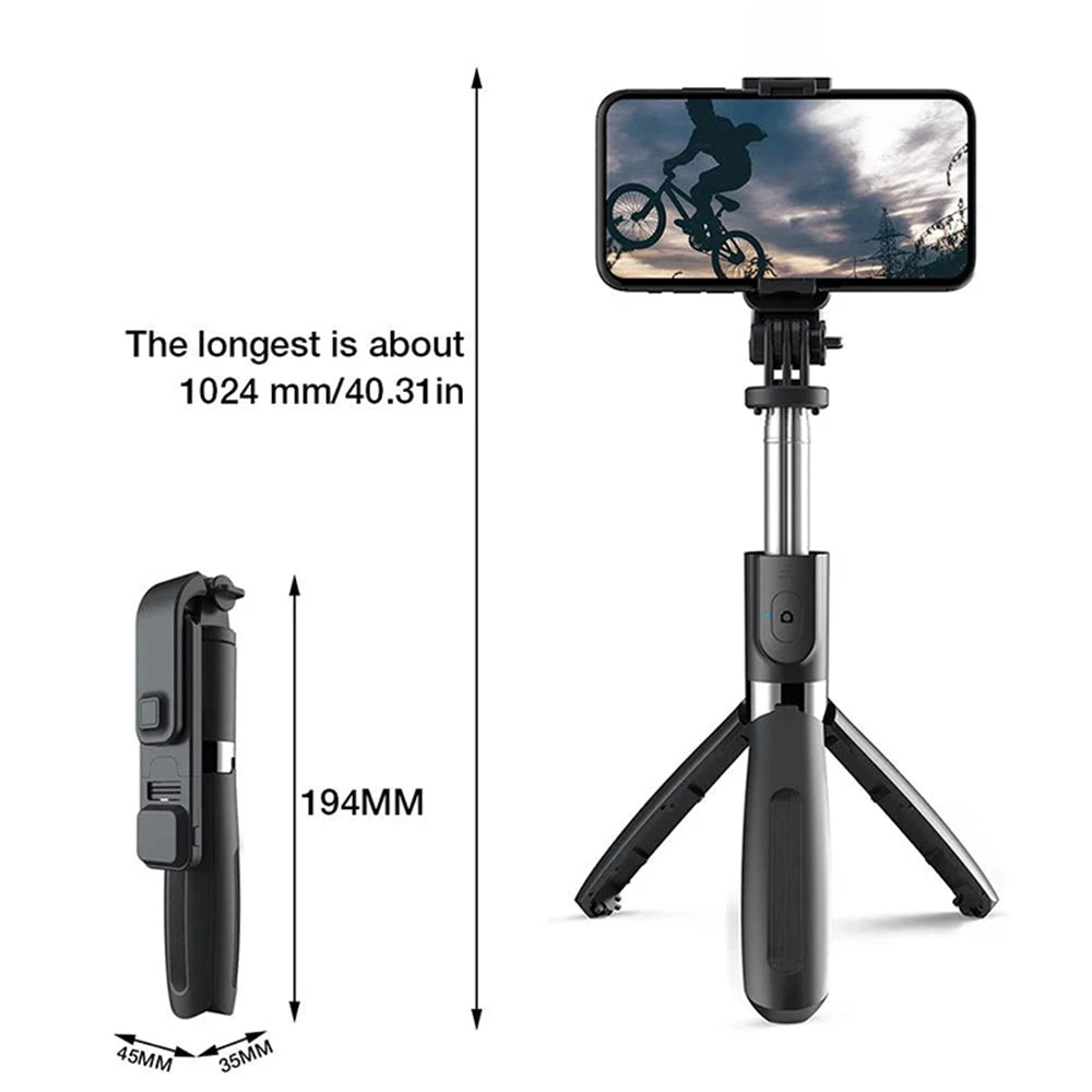 Selfie Stick Bluetooth Techsuit L02s, Universal, Μαύρο