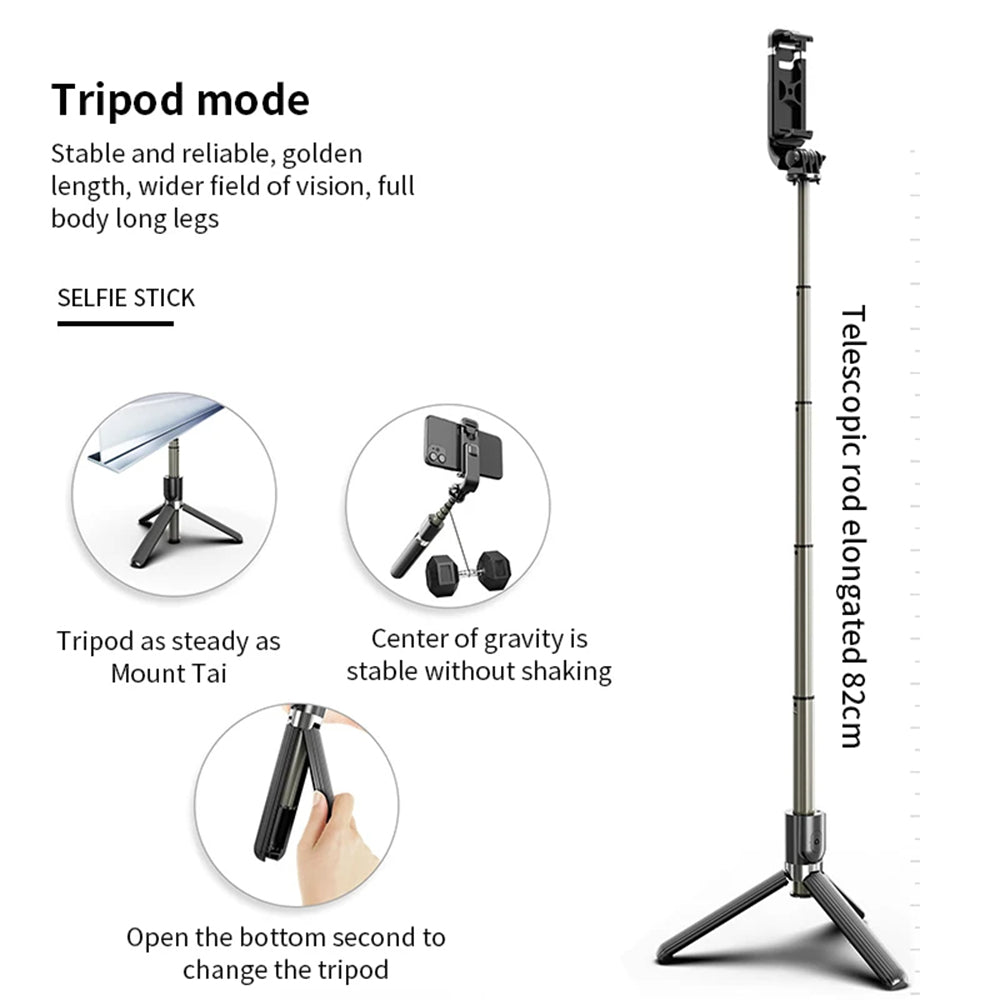 Selfie Stick Bluetooth Techsuit L03, Παγκόσμιος, Μαύρος