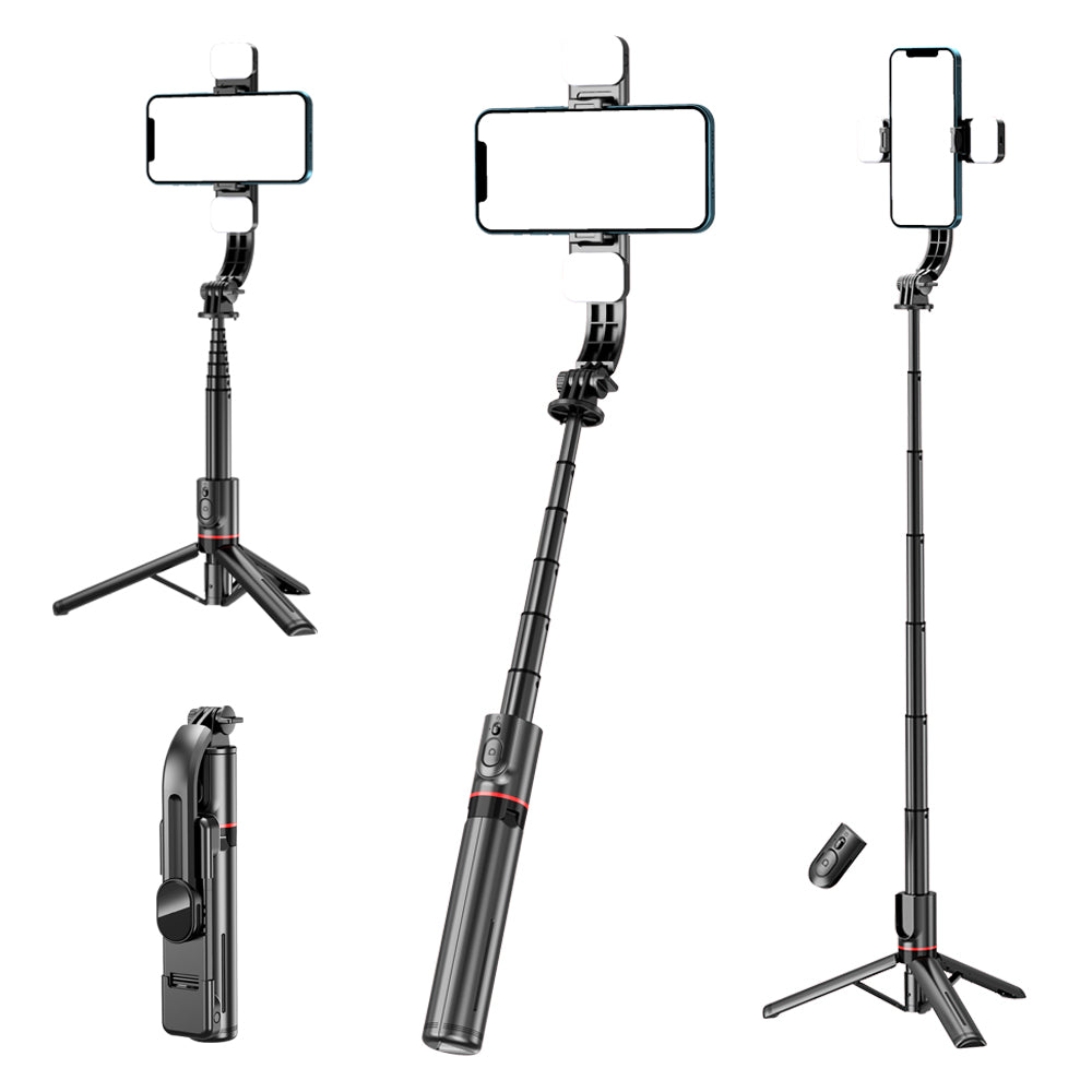 Selfie Stick Bluetooth Techsuit L12D, Παγκόσμιος, Μαύρο