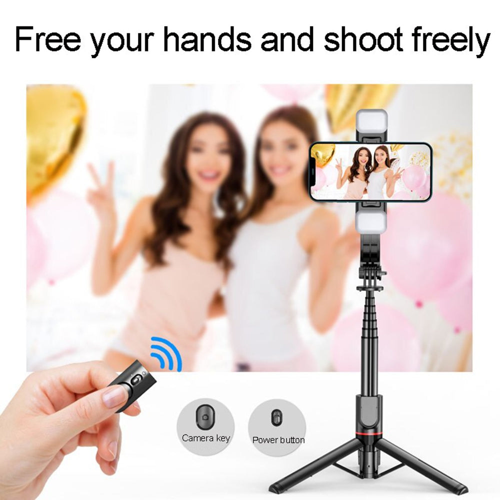 Selfie Stick Bluetooth Techsuit L12D, Παγκόσμιος, Μαύρο