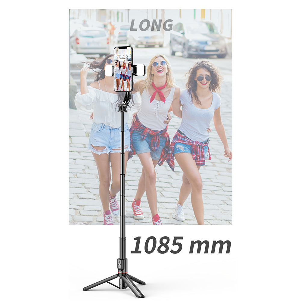 Selfie Stick Bluetooth Techsuit L12D, Παγκόσμιος, Μαύρο