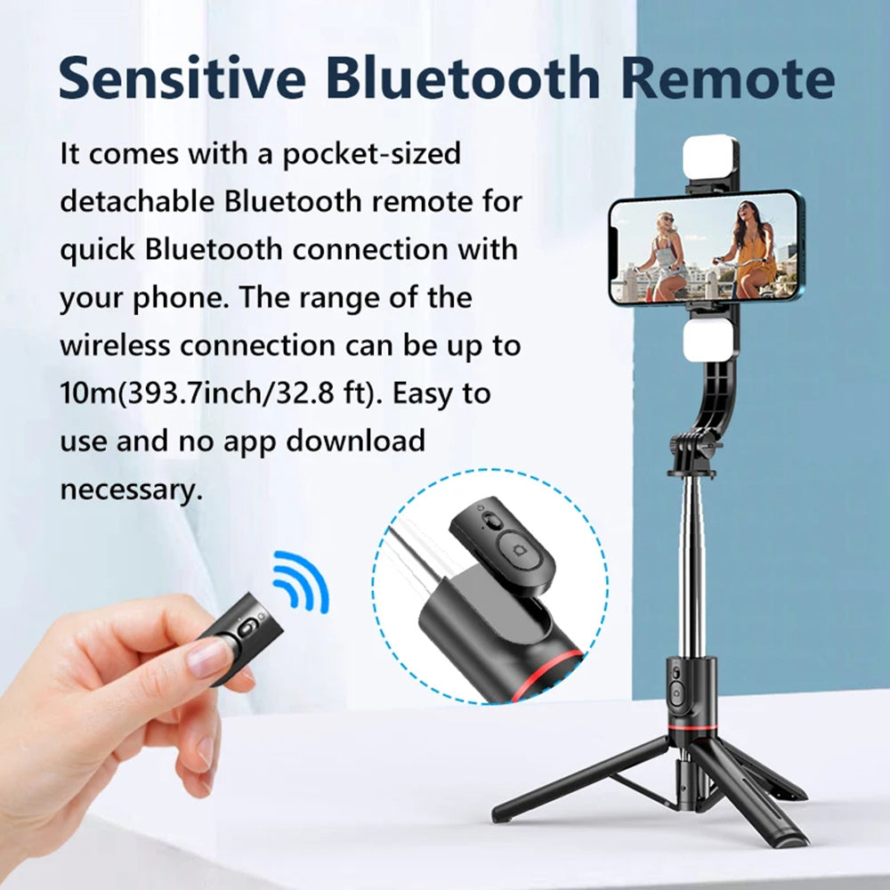 Selfie Stick Bluetooth Techsuit L13d, Παγκόσμιος, Μαύρο
