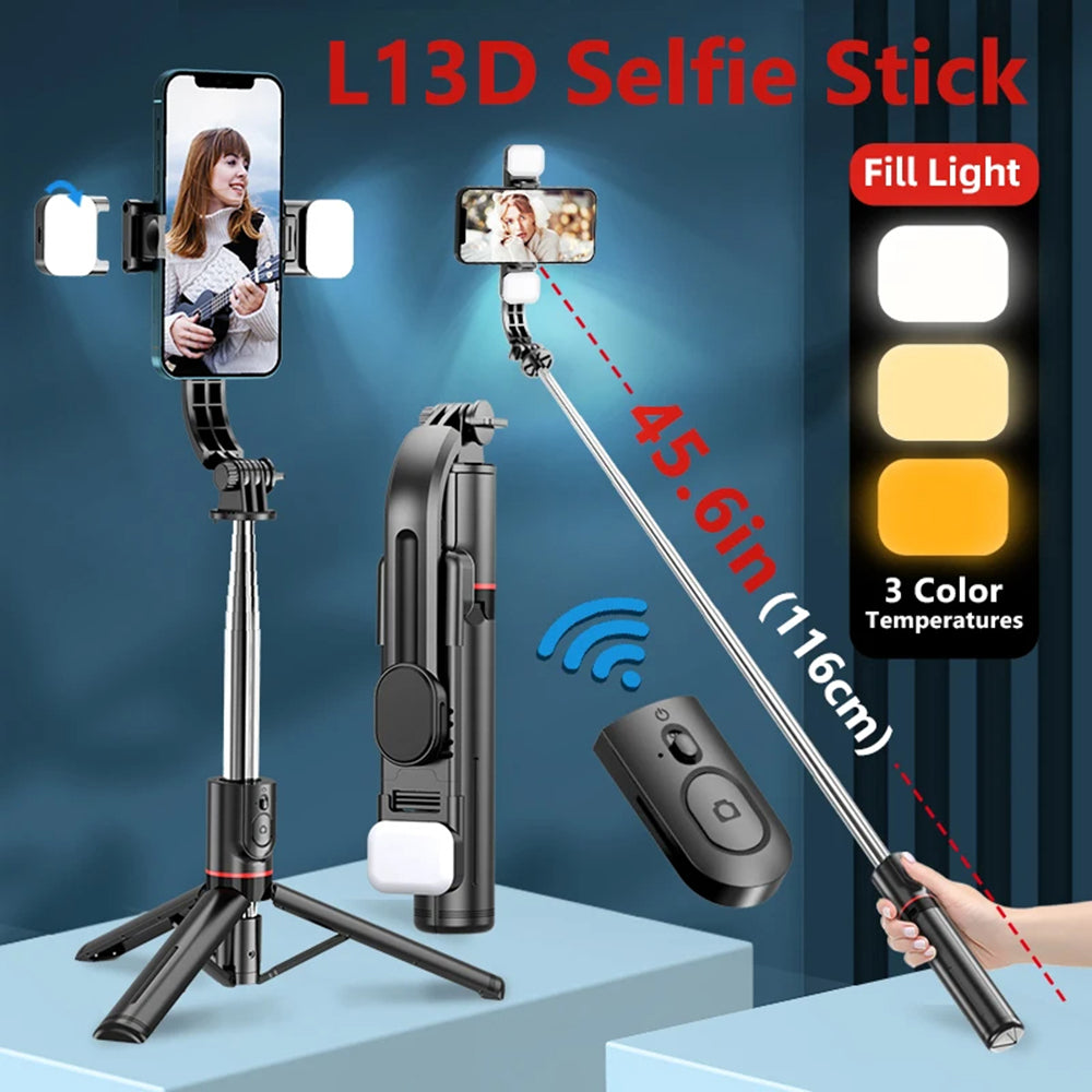 Selfie Stick Bluetooth Techsuit L13d, Παγκόσμιος, Μαύρο