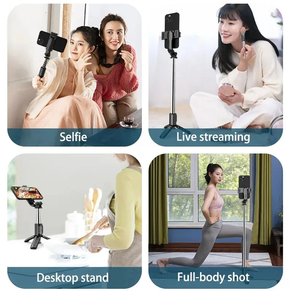 Selfie Stick Bluetooth Techsuit Q10, Universal, Black