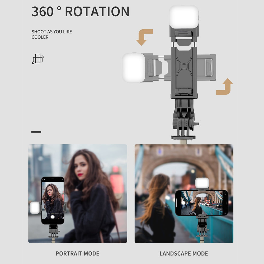 Selfie Stick Bluetooth Techsuit Q10s, Universal, Black
