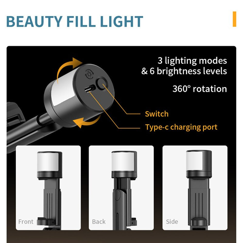 Selfie Stick Bluetooth Techsuit Q12S, Παγκόσμιος, Μαύρος