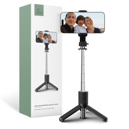 Selfie Stick Bluetooth Tech-Protect L02S, γενικής χρήσης, μαύρο
