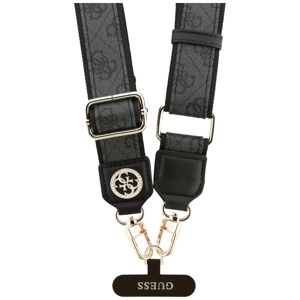 Κορδόνι Τηλεφώνου Guess 4G Strass Μεταλλικό Λογότυπο, Μαύρο